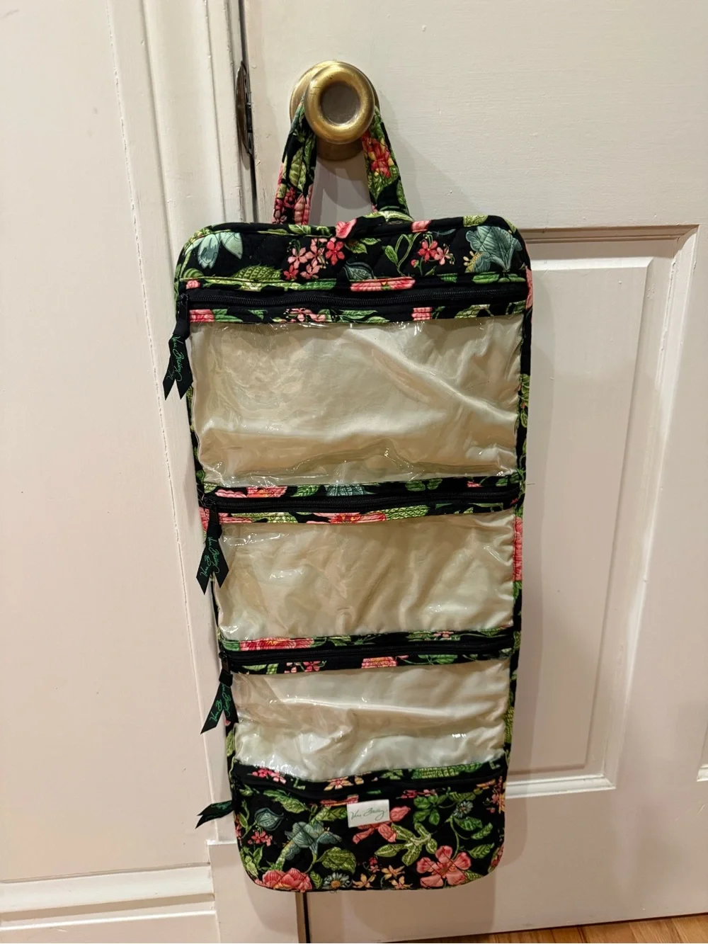 Vintage Vera Bradley Botanica Floral Hanging Cosmetic Travel Bag